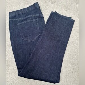 LANDS END DARK BLUE PULLON ELASTIC WAIST JEANS